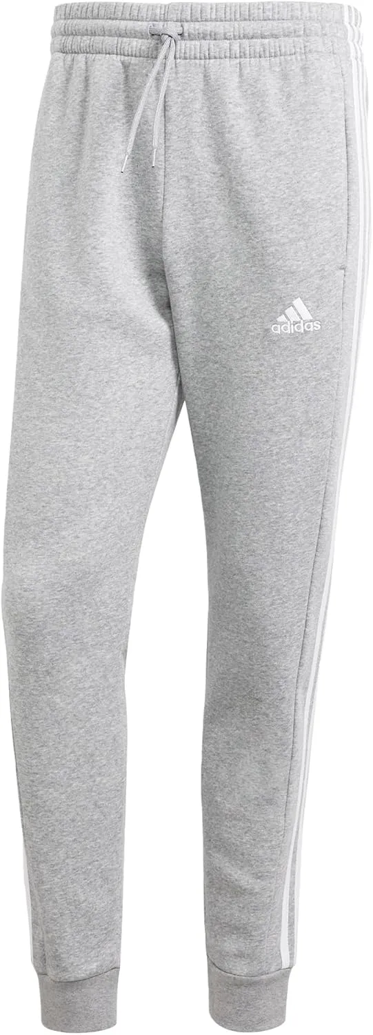 adidas Mens Essentials Fleece Striped Joggers Training Casual Comfort Technology - Blue