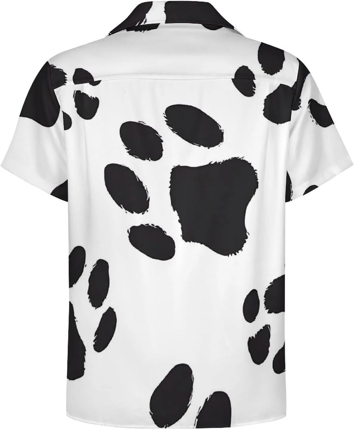 Animal Paw Prints Print Cuban Collar Shirt Classic Design for Comfort and Style