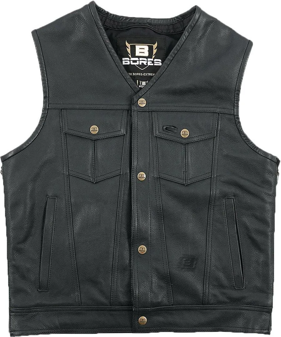 Bores Sunride 6 Wide Neck Leather Vest, Black