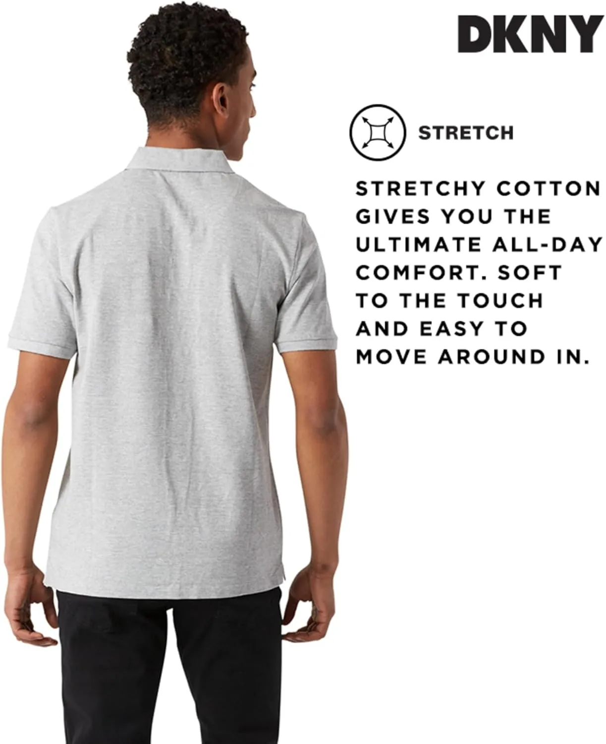 DKNY Polo Shirts for Men - Soft Stretch Casual Cotton Mens Polo Shirts | Modern Fit Short Sleeve Mens Polos