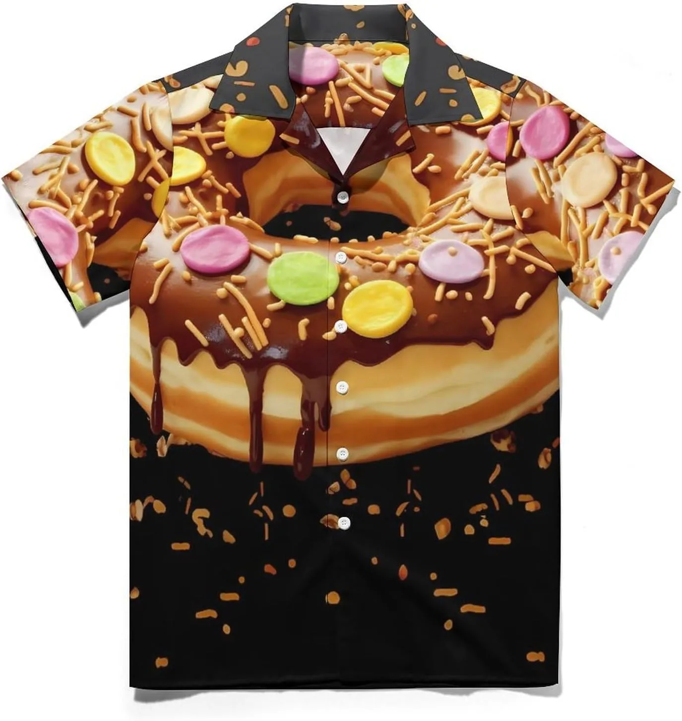 Donut2 Print Cuban Collar Shirt Classic Design for Comfort and Style