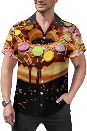 Donut2 Print Cuban Collar Shirt Classic Design for Comfort and Style