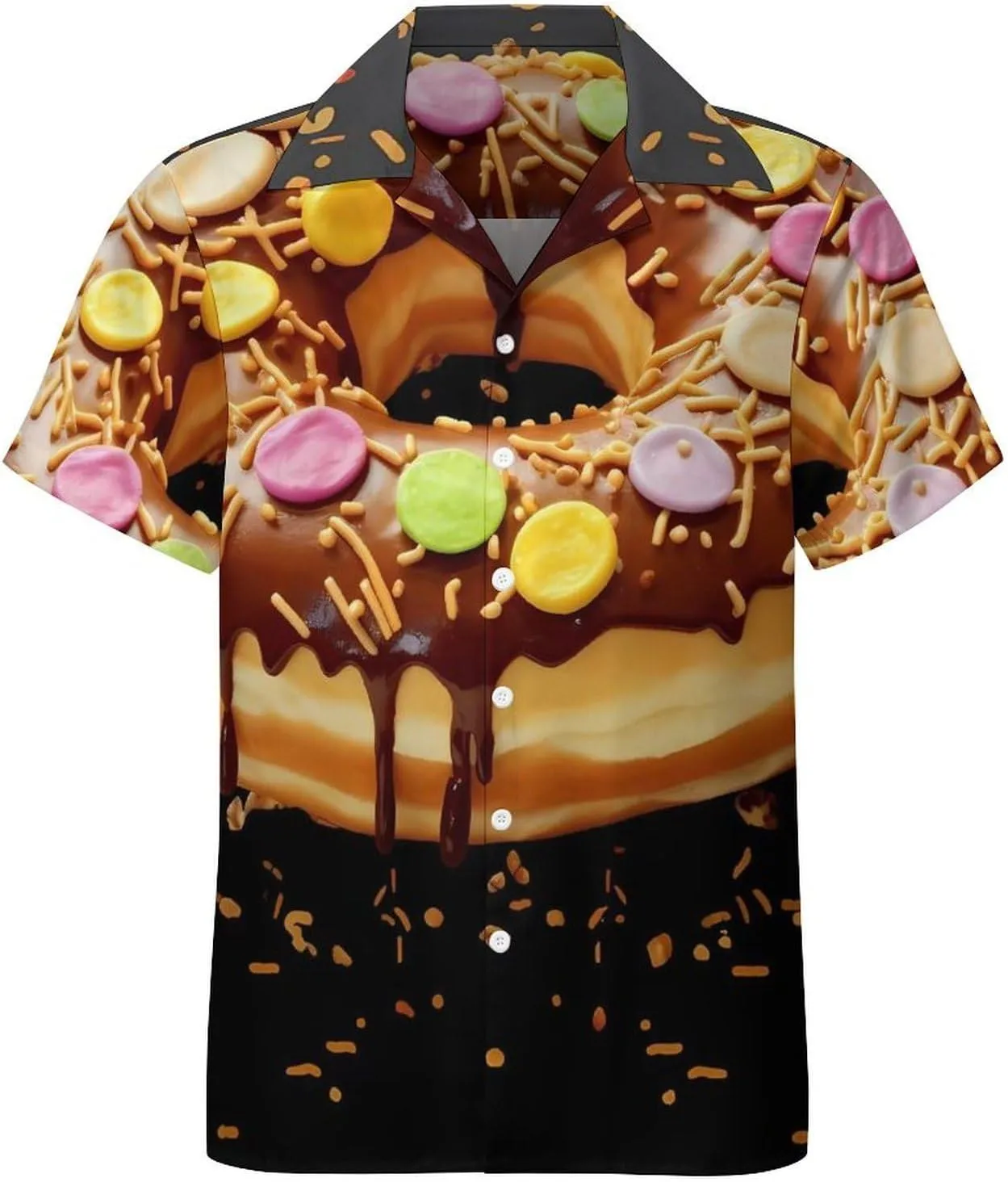 Donut2 Print Cuban Collar Shirt Classic Design for Comfort and Style