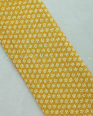 Floral Printed  Yellow Cotton Fabric