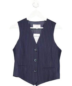 Helene Berman Blue Pinstripe Waistcoat UK S