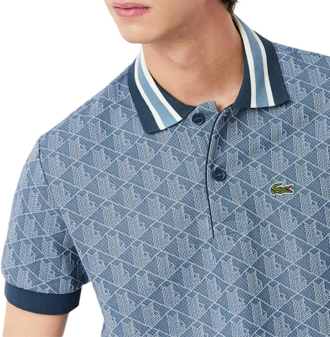 Lacoste Men's Contrast Collar Monogram Polo Shirt