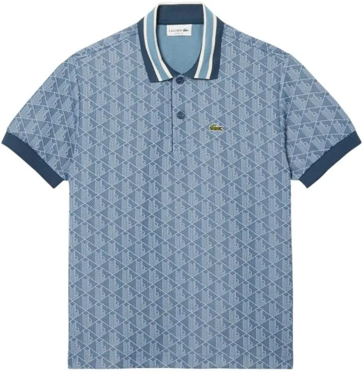 Lacoste Men's Contrast Collar Monogram Polo Shirt