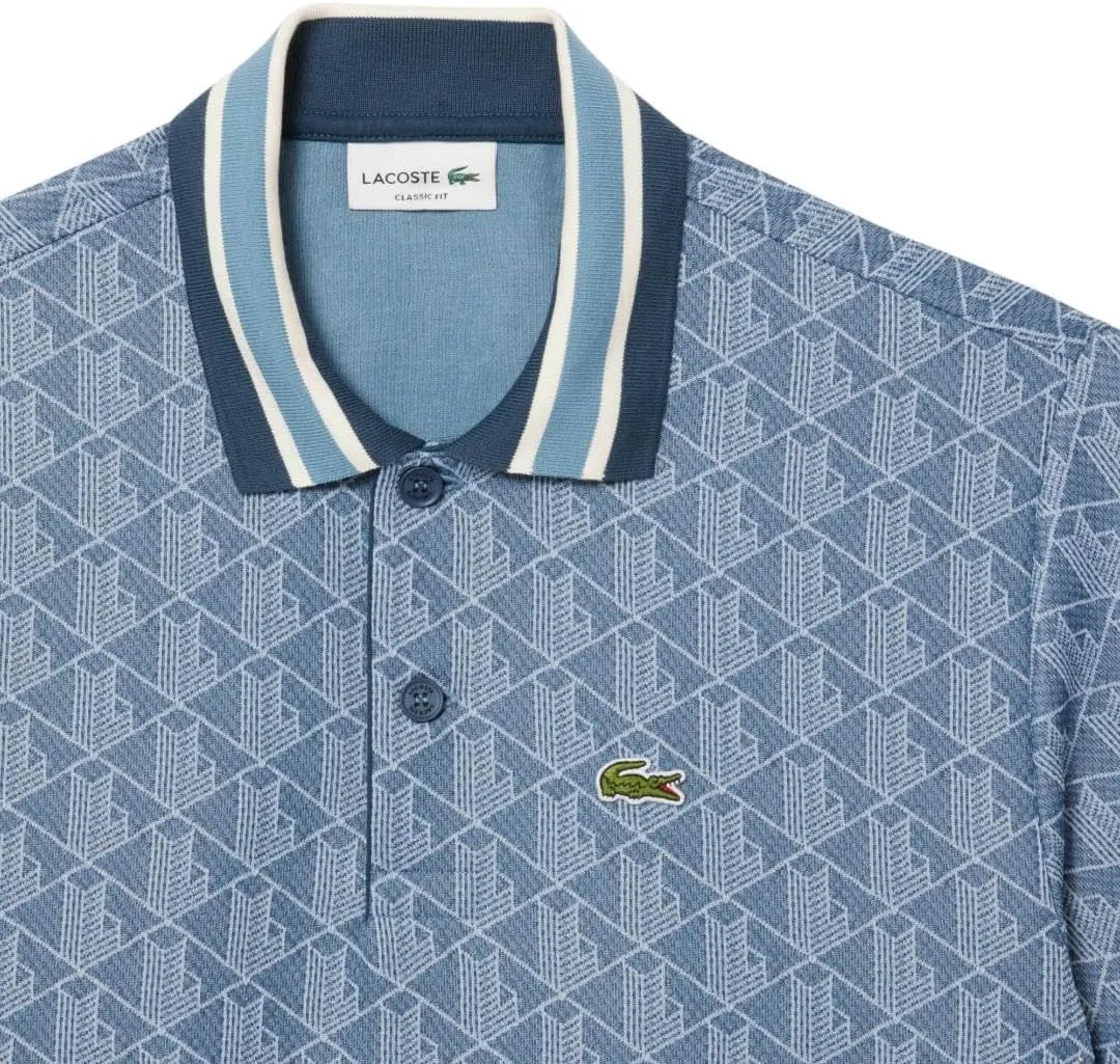 Lacoste Men's Contrast Collar Monogram Polo Shirt