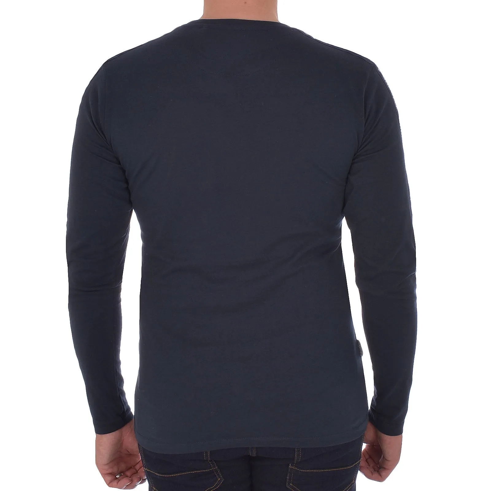 Lambretta Long Sleeve Taped Tee - Navy