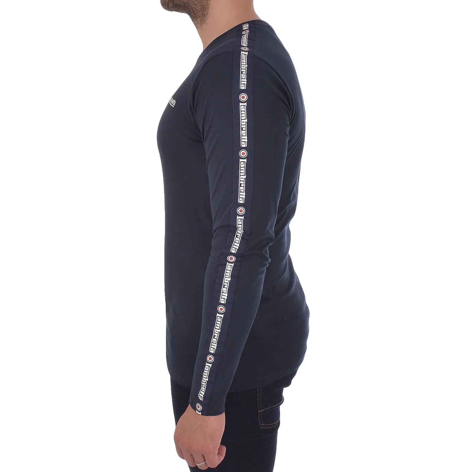 Lambretta Long Sleeve Taped Tee - Navy