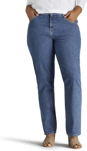 Lee Women's Plus Size Relaxed Fit All Cotton Straight Leg Jean
