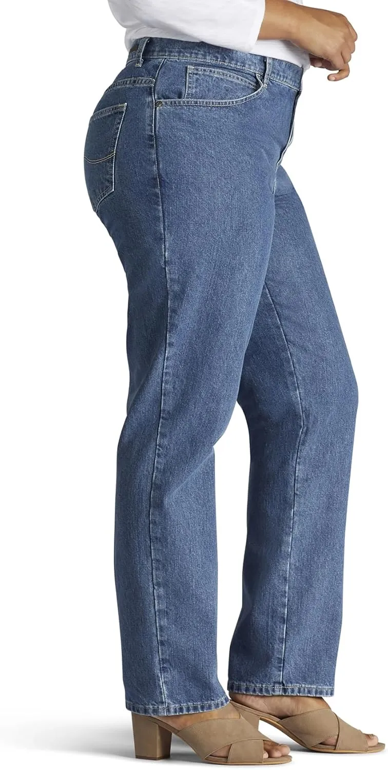 Lee Women's Plus Size Relaxed Fit All Cotton Straight Leg Jean