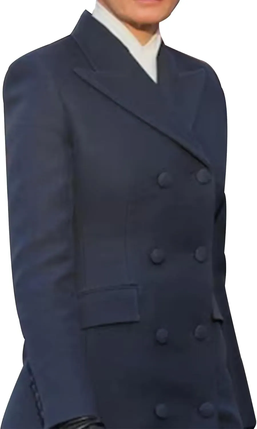 Melania Trump First Lady Inauguration Dress 2025 Double-Breasted Wool Long Coat, Professional Winter Outerwear