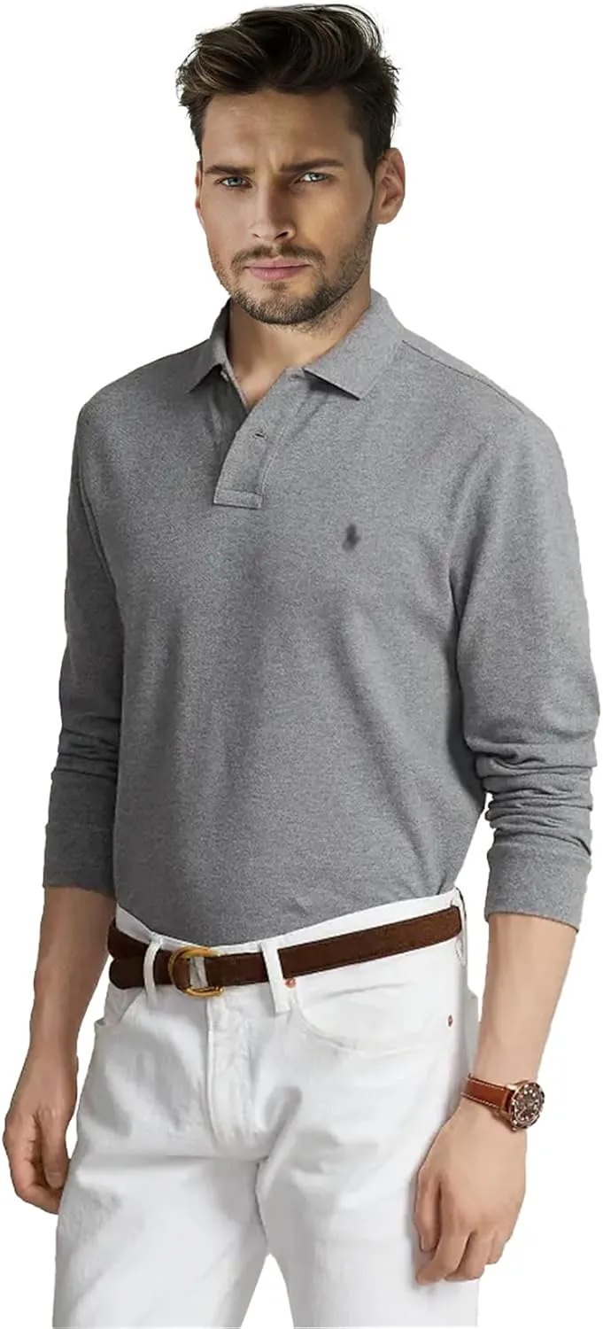 Men's Custom Slim Fit Polo Shirt Short Sleeve for Outdoor Golf Tennis Polo 2 Buttons Tops-Proudly of U.S Polo