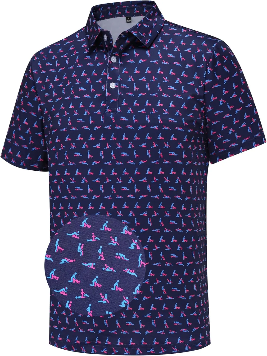 Mens Golf Polo Shirts Short Sleeve Dry Fit Performance Moisture Wicking Casual Funny Golf Polo Shirts for Men