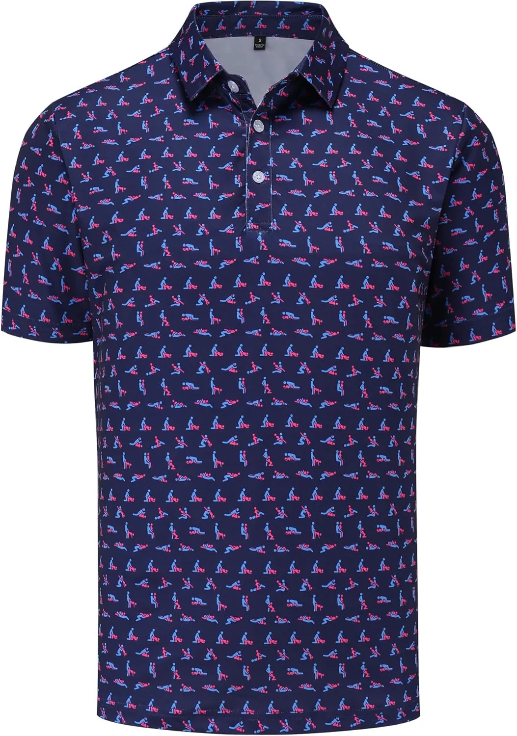 Mens Golf Polo Shirts Short Sleeve Dry Fit Performance Moisture Wicking Casual Funny Golf Polo Shirts for Men