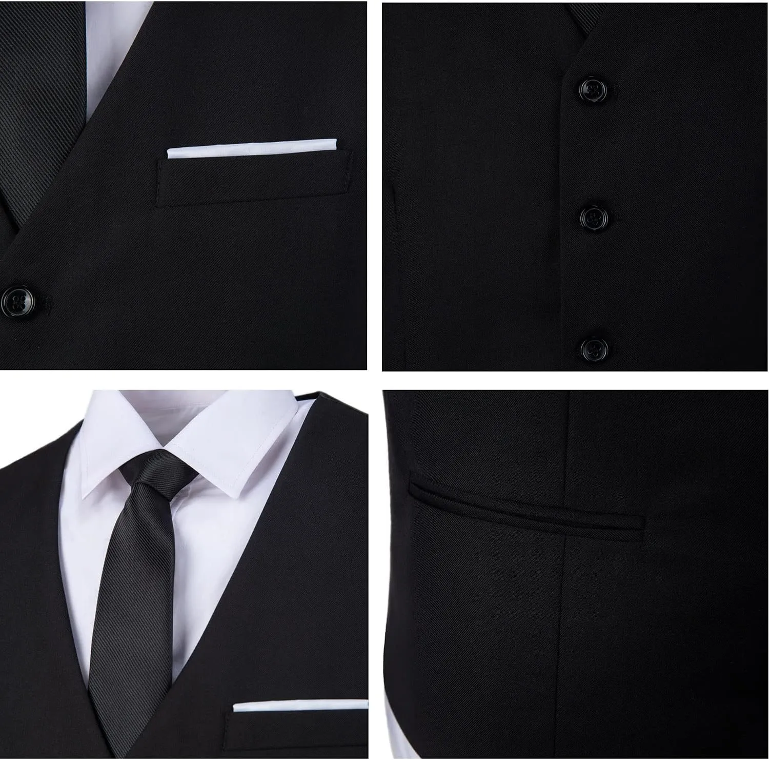 Men's Suits Vest V-Neck Sleeveless Slim Fit Jacket Groomman Casual Suit Vests for Wedding Formal Party Tuxedo for Men
