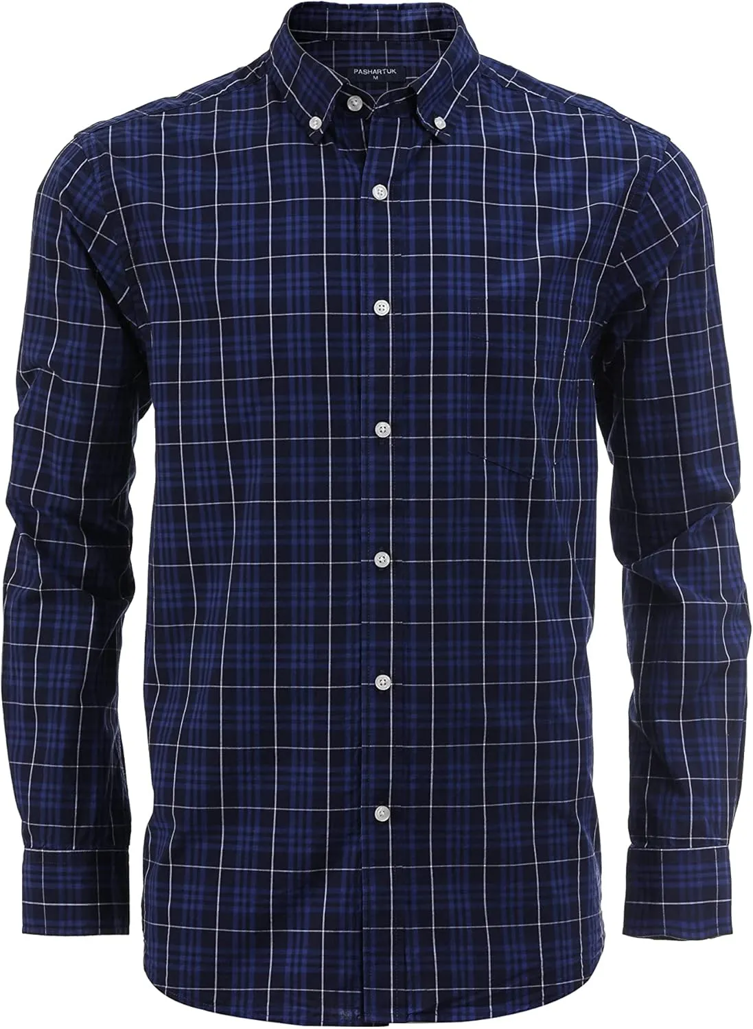 PASHARTUK Cotton Regular Fit Mens Long Sleeve Shirts Button Down Shirts for Men