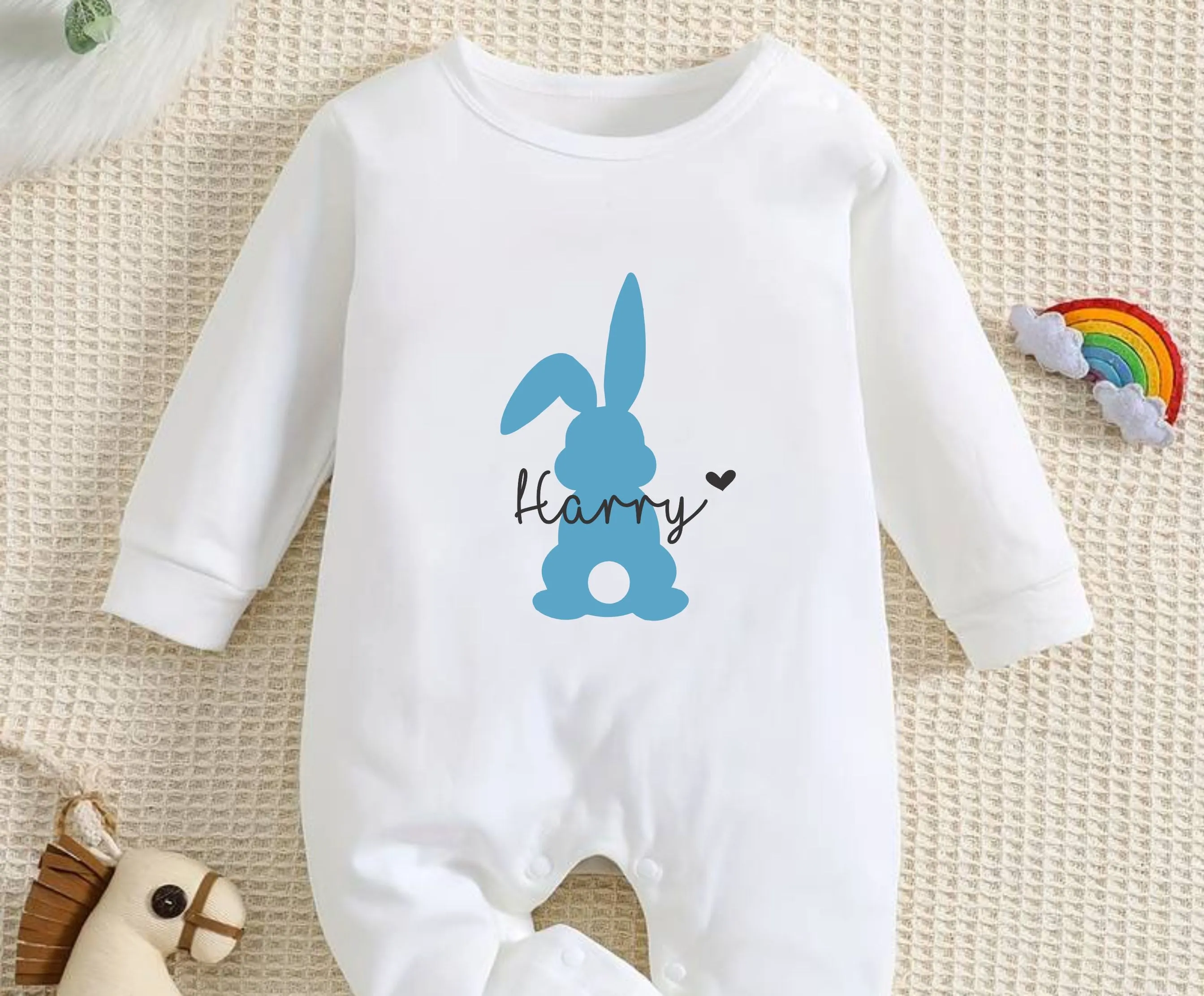 Personalised Easter Outfit Baby Girl / Boy First Easter 1st Easter - Easter Rompersuit , Vest or T-shirt