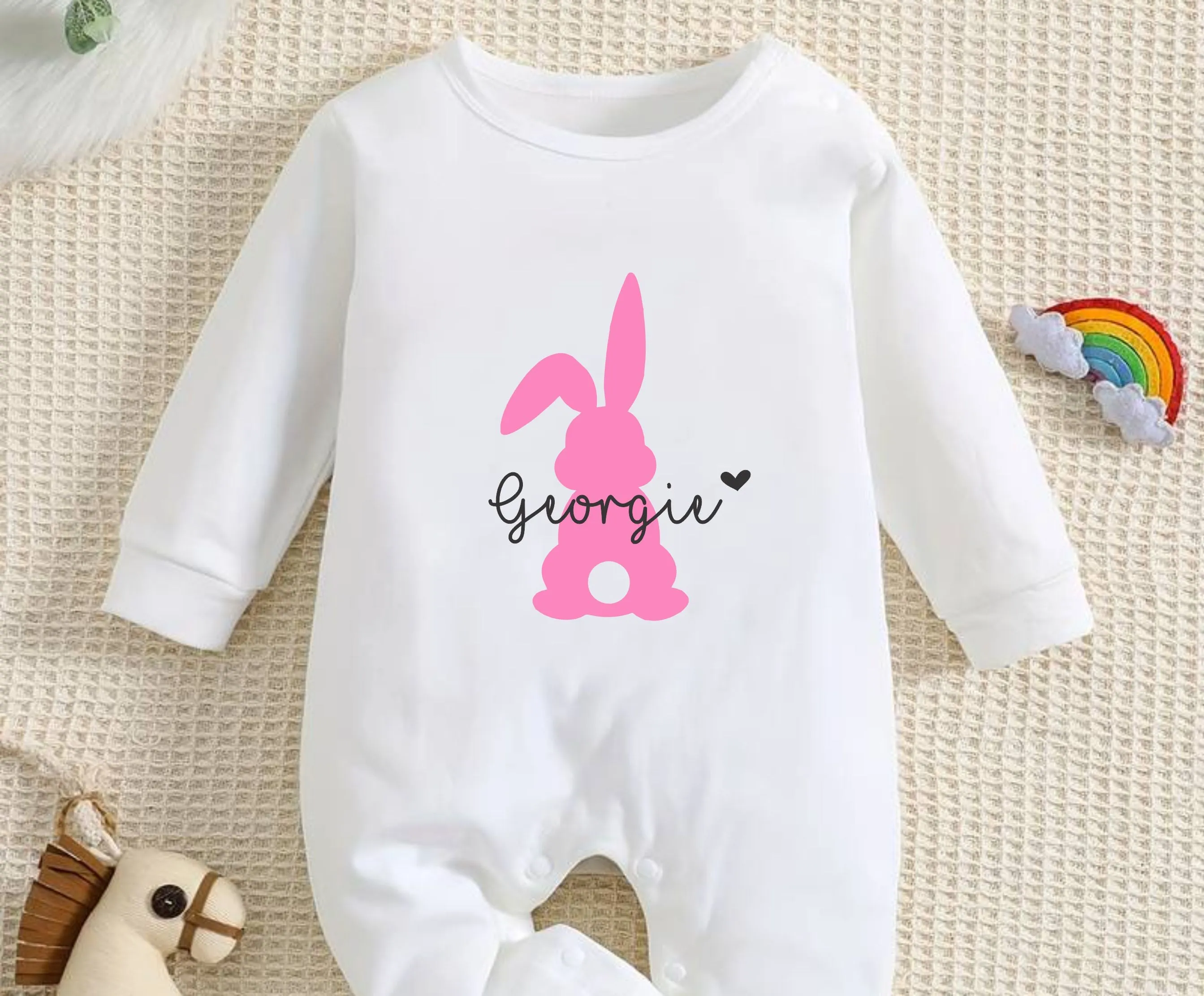 Personalised Easter Outfit Baby Girl / Boy First Easter 1st Easter - Easter Rompersuit , Vest or T-shirt