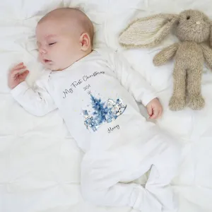 Personalised First Christmas Baby Outfit- My First Christmas Sleepsuit or Vest - 1st Xmas Soldier