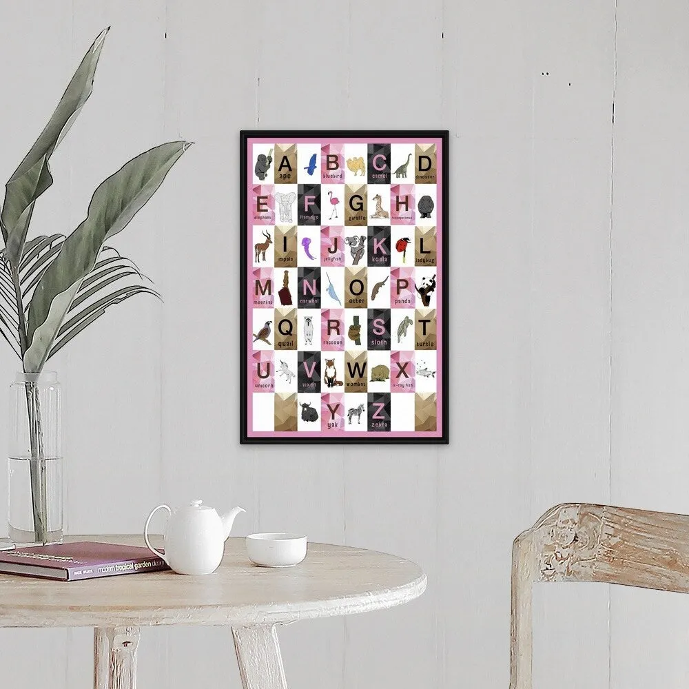 "Alphabet Girls Room" Black Float Frame Canvas Art