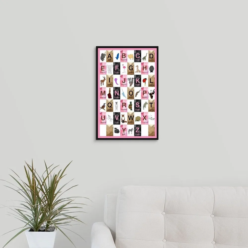 "Alphabet Girls Room" Black Float Frame Canvas Art