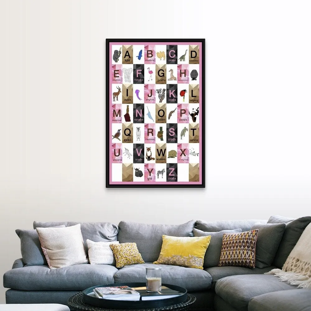 "Alphabet Girls Room" Black Float Frame Canvas Art