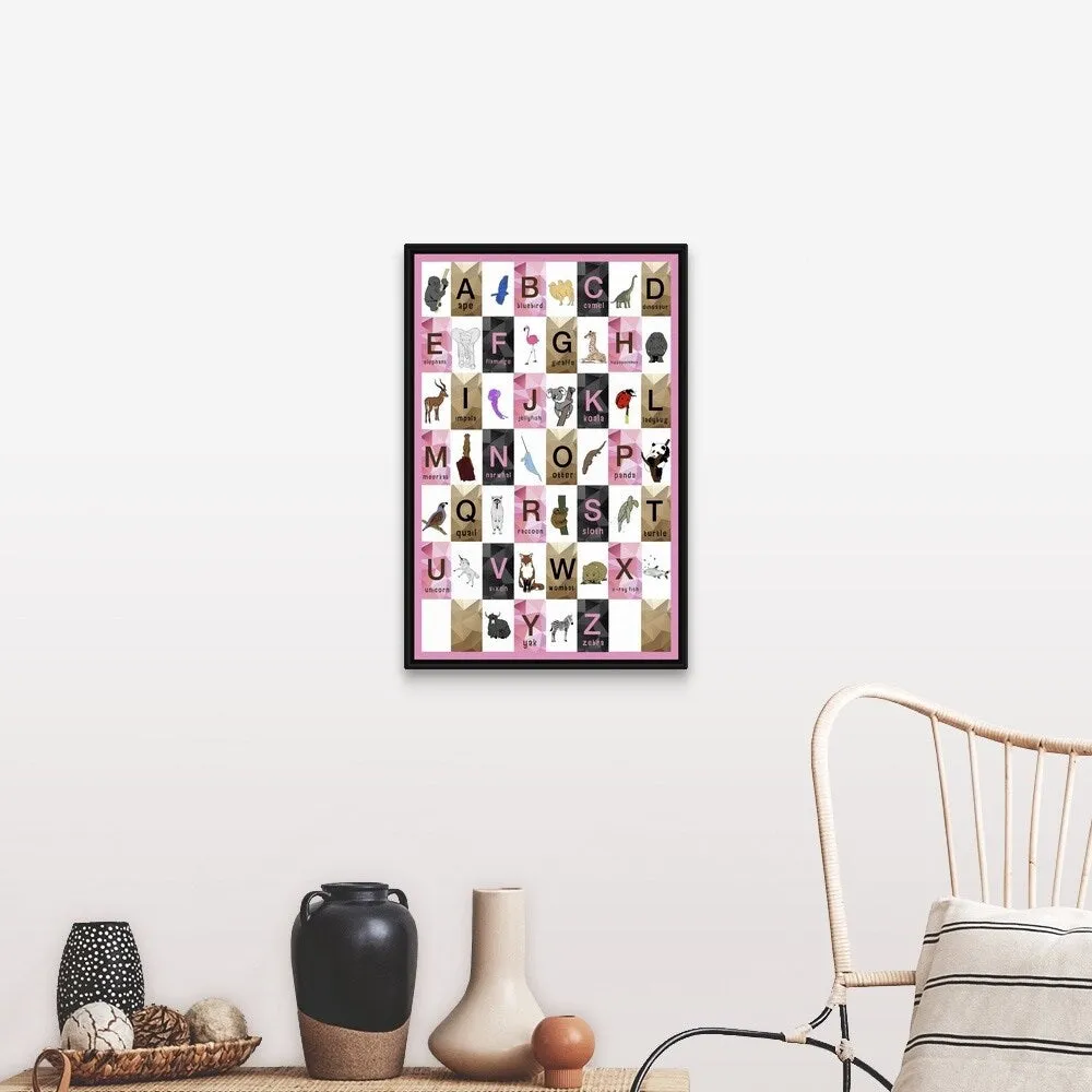 "Alphabet Girls Room" Black Float Frame Canvas Art