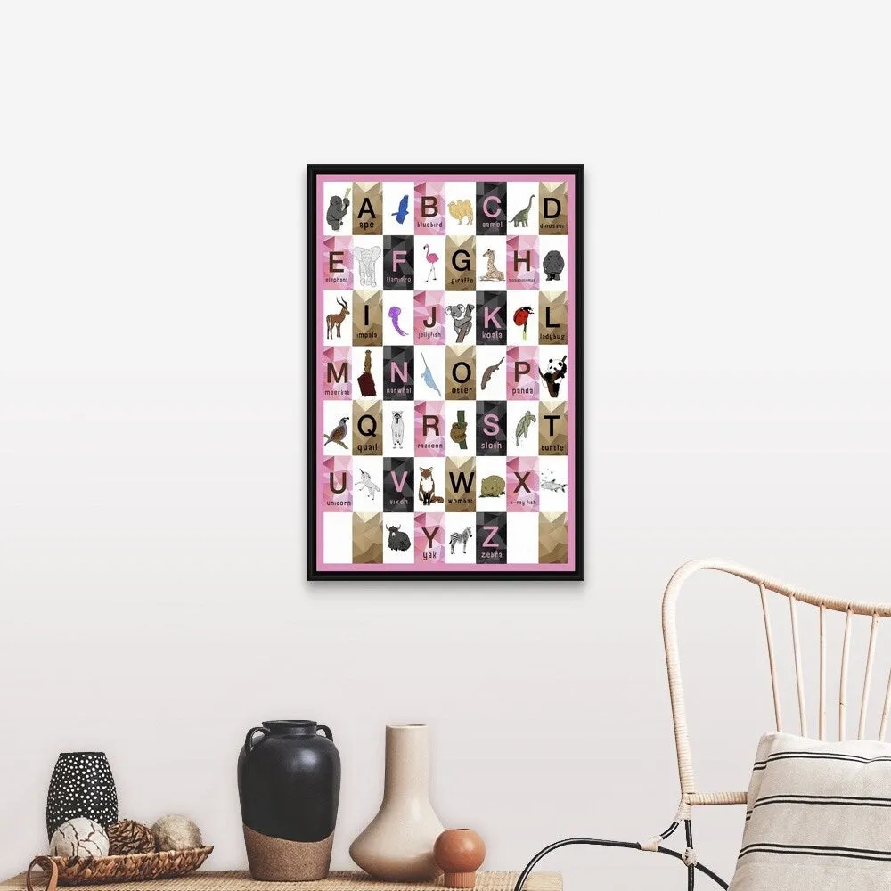 "Alphabet Girls Room" Black Float Frame Canvas Art
