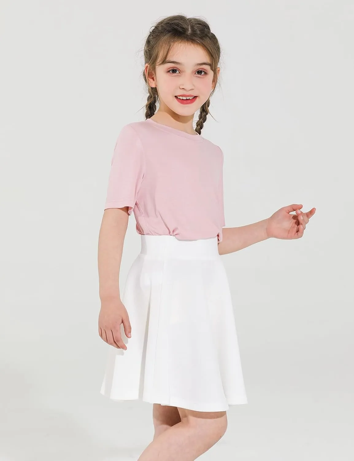 Skirt for Girls,Uniform Pleated Skater Skirts Kids Casual Mini Flare Plain