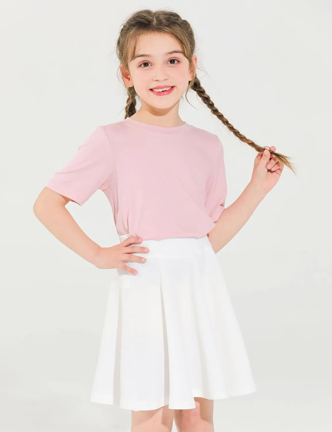 Skirt for Girls,Uniform Pleated Skater Skirts Kids Casual Mini Flare Plain