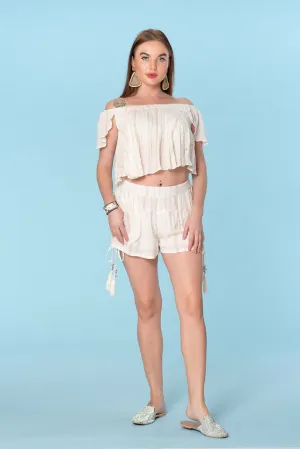 Summer White shorts set, sexy short set