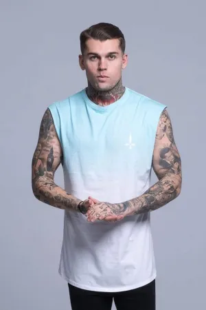 Sun Dip Dye Cut Off Men's T-Shirt - Blue