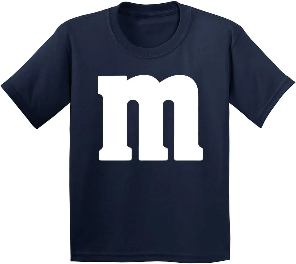 Veracco Letter M Halloween Costumes Youth T_Shirt Funny Halloween Team Group T-Shirt